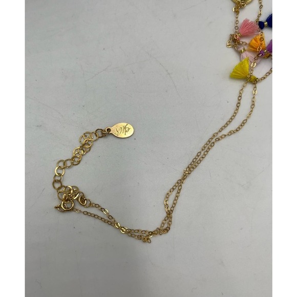 Molly Phillips Multicolor Fringe‎ Tassel Initial K Gold Tone Necklace - Picture 13 of 15